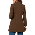 thumbnail image 5 of Afelkas Women Winter Peacoat Single Breasted Notched Lapel Tailored Fit and Flare Wool Blend Coat with Pockets, 5 of 7