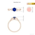 thumbnail image 5 of ANGARA Natural Blue Sapphire Crossover Engagement Ring with Leaf Motifs in 14K Rose Gold for Women (Size-5mm) | September Birthstone, Anniversary, Jewelry Gift for Women | Natural Sapphire Ring, 5 of 10