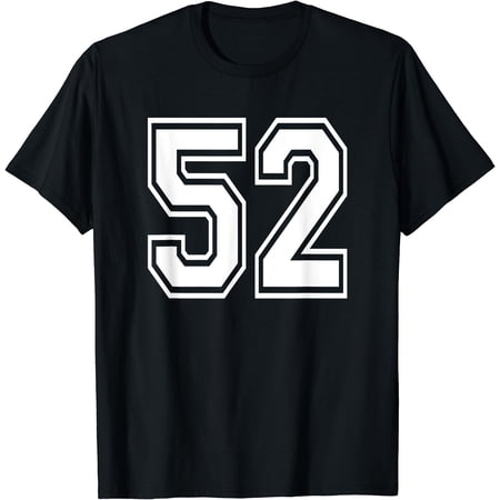 Number 52 52nd Birthday Gift Player Team Numbered T-Shirt