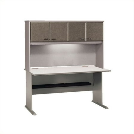 Bush Business Series A 60 Computer Desk With Hutch In Pewter