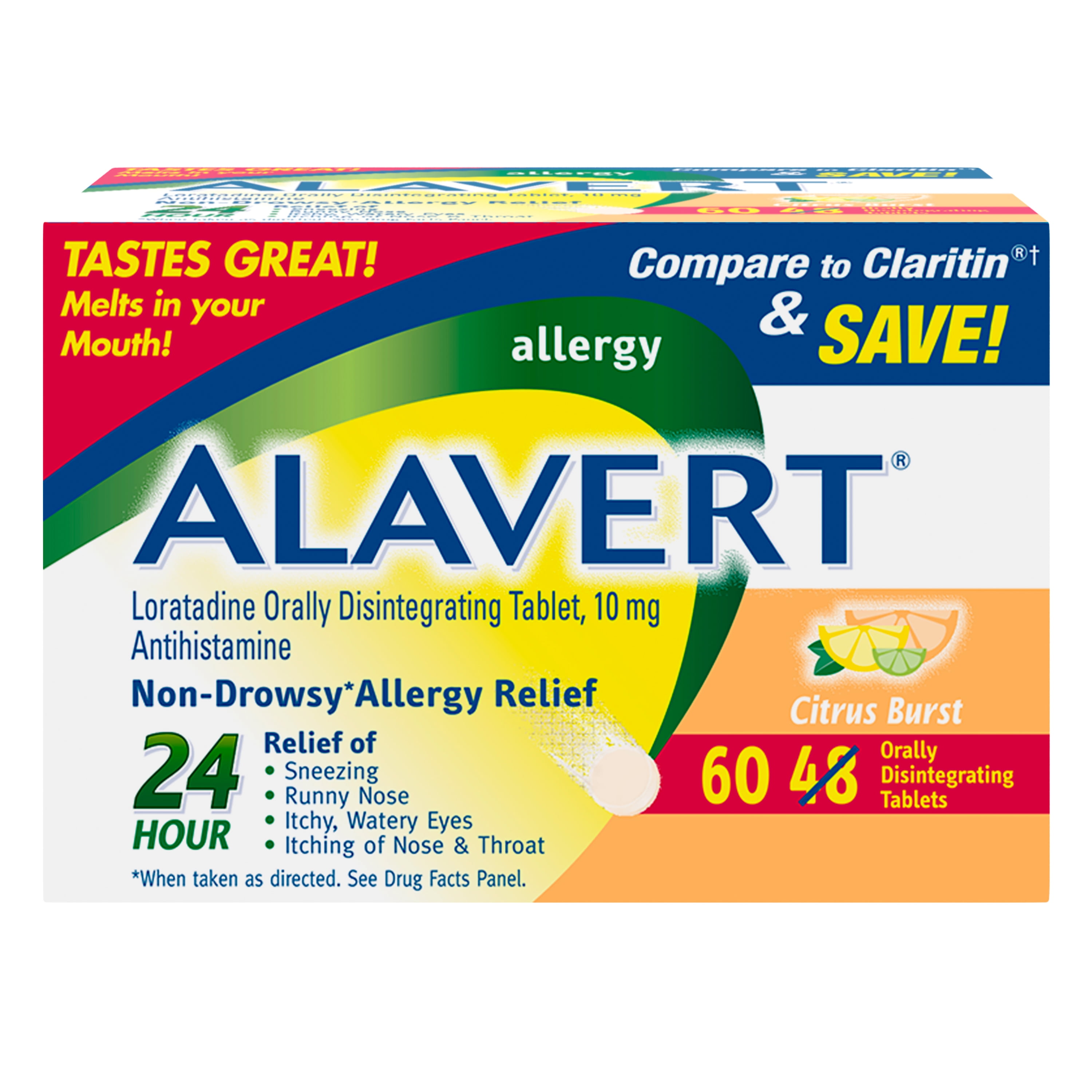 Alavert Allergy 24 Hour Relief, Citrus Burst Flavor, Orally