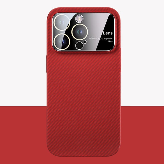 ELEHOLD for Apple iPhone 11 Pro Max Carbon Fiber Texture Cover, Slim Thin Shockproof Protective Hybrid Hard PC Soft TPU Bumper Drop Protection Boys Men Phone Cover, Red