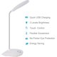 thumbnail image 2 of Lámpara de escritorio LED con cuello de cisne flexible de 3 niveles de brillo, lámpara de mesa con pilas de 5 W, control táctil, lámpara portátil compacta para dormitorio, estudio, oficina,, 2 of 5