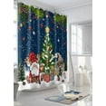 thumbnail image 3 of Fsddascl Blue Christmas Gnomes Shower Curtain Set - 72" x 78" Washable Bathtub Curtain with 12 Hooks, Xmas Tree Snowflake Pine Needle Waterproof Fabric Stall Shower Curtains for Bathroom/Bathtub, 3 of 6