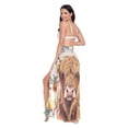 thumbnail image 3 of FORMRS Womens Long Sarong Beach Wrap Semi-Sheer Bikini Skirt Bathing Swimsuit Cover Up, Floral Cow, 3 of 7