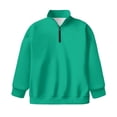 thumbnail image 4 of Uorisanigo Green Kids Girls Half Zip Pullover Sweatshirt Fall Trendy Quarter Zipper Cropped Sweatshirt Loose Long Sleeve Workout Shirts Comfy Pullover Jackets Sweaters, 4 of 7