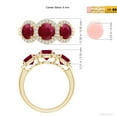 thumbnail image 4 of ANGARA Natural Round 1 ct Ruby Three Stone Halo Ring with Diamonds in 14K Yellow Gold for Women (Size-6mm) | July Birthstone Jewelry for Her | Natural Ruby Rings, 4 of 9