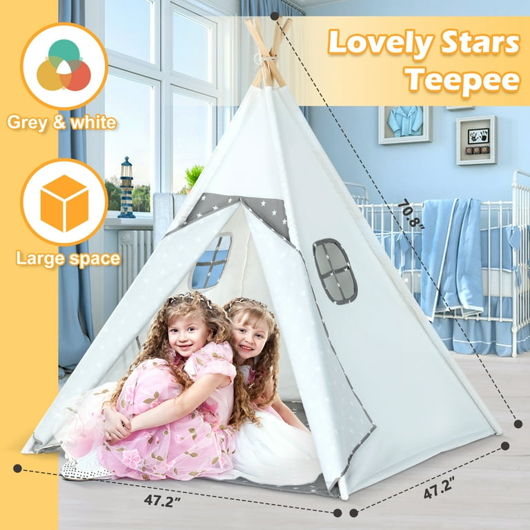 SISTICKER Kids Teepee Tent for 3 6 Years Boys Girls Toddlers