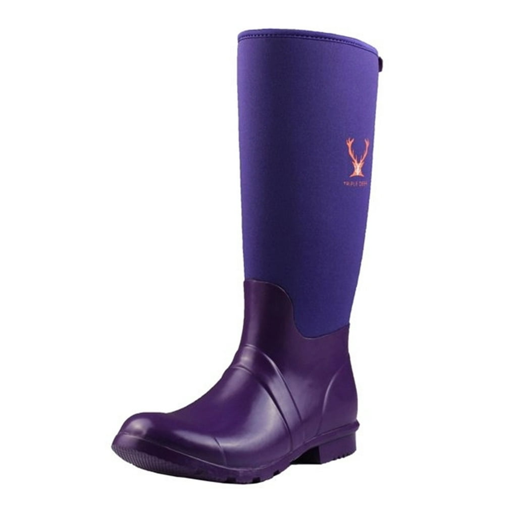 Tanleewa Solid Colour Women Rain Boots Antislip Water Shoes Neoprene Waterproof Boots Fashion