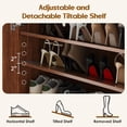 thumbnail image 4 of Farini 7 Tier Shoe Cabinet, Wooden Shoe Storage Organizer with Adjustable Shelves, up tp 24-28 Pairs, for Entryway, Hallway, Living Room, Walnut, 4 of 7