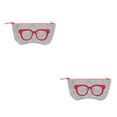 thumbnail image 1 of stanreset for Zipper Eye Glasses Case Pouch Bag Box Storage Felt Cloth ch red 2PCS, 1 of 6