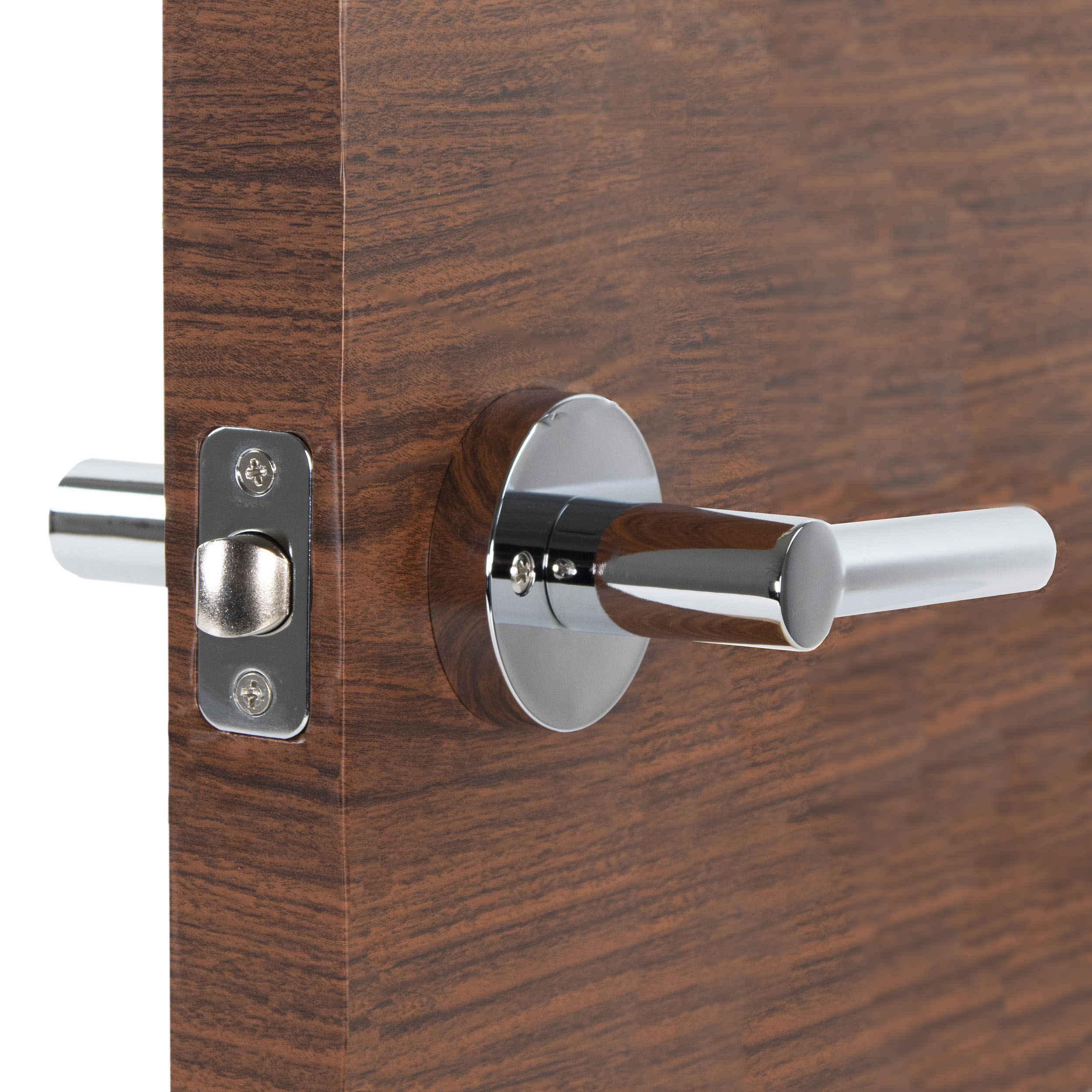 Ultra Security Windsor Unkeyed Passage Rounded Rod Door Lever - Security Unkeyed Passage Lockset, Unkeyed Passage, Fits 1-3/8" To 1-3/4" Thick Door (Polished Chrome Finish, 1 Pack) - image 5 of 12