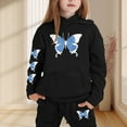 thumbnail image 2 of Little Girls' Clothing Set Buttrfly Print Crop Top Hoodies Sweatpants 2 Piece Outfits Kids Sweatsuit Tracksuit Jogger Set, 2 of 4