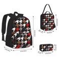 thumbnail image 2 of Fotbe Houndstooth Green Red Set Escolar 3 en 1 para Niños - Mochila Duradera con Lonchera Aislante y Estuche para Lápices - Mochila Escolar para Niños y Niñas, 2 of 7