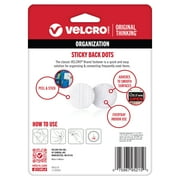 VELCRO Brand Sticky Back Dots with Adhesive, Sticky Back Round Hook and Loop Circles, 5/8i n, 80 pack, Arts and Crafts, School Projects, 95215W, White