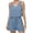 Blue, variant on Baywell Women's Ribbed Pajamas Loungewear Set Sleeveless V Neck Crop Top and Drawstring Shorts with Pockets Summer 2 Piece Outfits Cozy Casual Pjs Lounge Set XS-XL