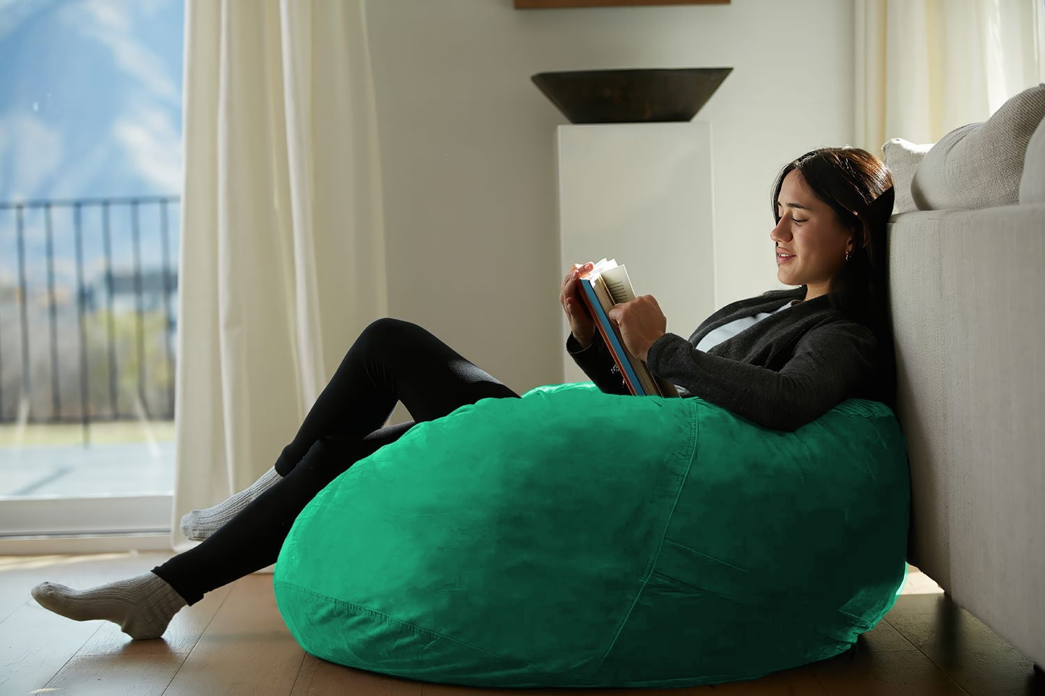 Dark green best sale bean bag chair