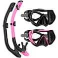 thumbnail image 1 of Set de máscaras de esnórquel Novvdiv de Snorkeling Gear para adultos, color negro y rosa, 1 of 8