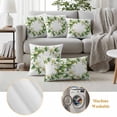 thumbnail image 6 of White Green Gardenia Pillow Covers 2 Pack Spring Green Floral Leaf Wreath Flower Watercolor Pillowcase Waterproof Outdoor Throw Pillow Cover for Patio Garden Square Cushion 16”x16”, 6 of 9