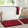 thumbnail image 6 of Clara Clark 2 Piece Premium Memory Foam Bathroom Mat Set 2 20x32 inch Bath Rugs, Red, 6 of 6