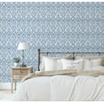 thumbnail image 3 of S4Sassy Elegant Floral Arch Wallpaper Blue Walls Covering, 25" x 120" Self-Adhesive Vinyl Wall Paper, Walls Wrap, Easy DIY Wall Covering For Farmhouse Bedroom, Living Room, Cabinets, Living Spaces, 3 of 8