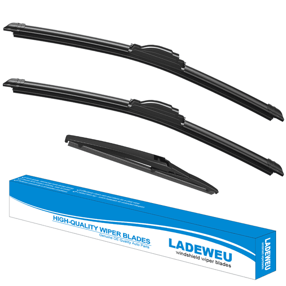 LADEWEU® 3 Wipers 22" 21" 12" for Dodge Durango 2011-2025 Jeep Grand Cherokee 2011-2013 All Weather Original Equipment Automotive Replacement Front Rear Windshield Wiper Blade (Pack of 3)