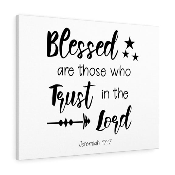 Scripture Walls  Trust In The Lord Jeremiah 17:7 Bible Verse Canvas Christian Wall Art Ready to Hang Unframed