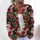 thumbnail image 1 of Cárdigan informal de punto con estampado navideño para mujer, chaqueta con botones y abrigo para mujer, 1 of 5
