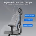 thumbnail image 3 of Farini Ergonomic Mesh Office Chair, Computer Desk Chair Ergonomic with Headrest, Adjustable Lumbar Support and 3D Armrests, High Back Office Chair, Black & Grey, 3 of 8