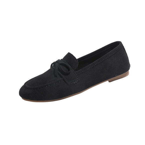 Running Shoes Women, Casual Solid Color Shallow Opening Breathable Soft Sole Flat Slip-On Shoes, Women's Loafers