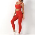 thumbnail image 3 of SWSMCLT Women's Outfits Crop Tank Top High Waisted Yoga 2 Piece Workout Set Leggings Activewear Athletic Workout Sporty 2Pcs Sexy Lounge Sets Red Medium, 3 of 5
