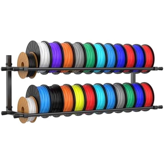 3D Printer Filament Storage Rack Wall Mount, Foldable Heavy Duty Metal Shelving with Adjustable Hole Spacing for TPU/ABS/Nylon Filament Rack, 3D Printer Accessories for Studios, Garages, Workshops