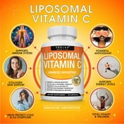 Toplux Liposomal Vitamin C 2100mg - Immune Support Supplement High Absorption Fat Soluble Vit C 60 Count 2 Pack