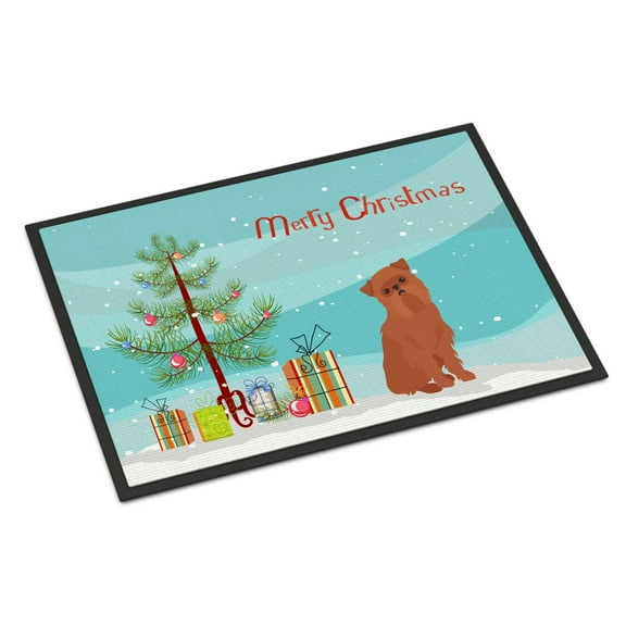 Brussels Griffon Christmas Tree Door Mat