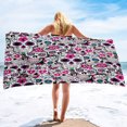 thumbnail image 4 of Toalla de playa con calaveras de microfibra para gimnasio, viajes, fitness, spa, mujeres y niñas, secado rápido, sin arena, tamaño grande, 4 of 5