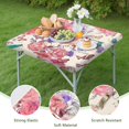 thumbnail image 4 of Pioneer Flower Floral Print Pattern Square Fitted Tablecloth with Elastic Edge,Square Table Cover,Washable Elastic Table Cover for Home Kitchen Party Decor 36"x36", 4 of 6