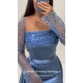 thumbnail image 5 of Eightale Haze Blue Evening Dresses Long Sleeves Sequined Mermaid Prom Wedding Party Gown with Detachable Skirt Customized, 5 of 5