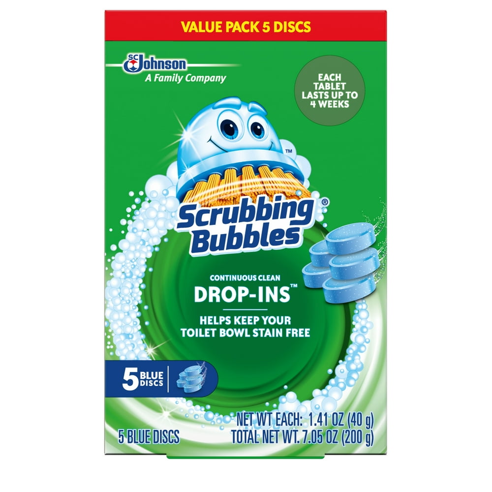 Scrubbing Bubbles Continuous Clean DropIns, Blue Discs, 5 Ct, 7.05 oz