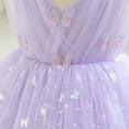 thumbnail image 6 of IBTOM CASTLE Toddler Baby Girls Shiny Butterfly Tutu Dress Princess Birthday Party Pageant Flower Girl Wedding V-Backless Dresses 3-4 Years Purple, 6 of 9