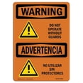 thumbnail image 1 of SignMission OS-WS-A-1824-L-12563 18 x 24 in. OSHA Warning Sign - Do Not Operate without Guards Bilingual, 1 of 1