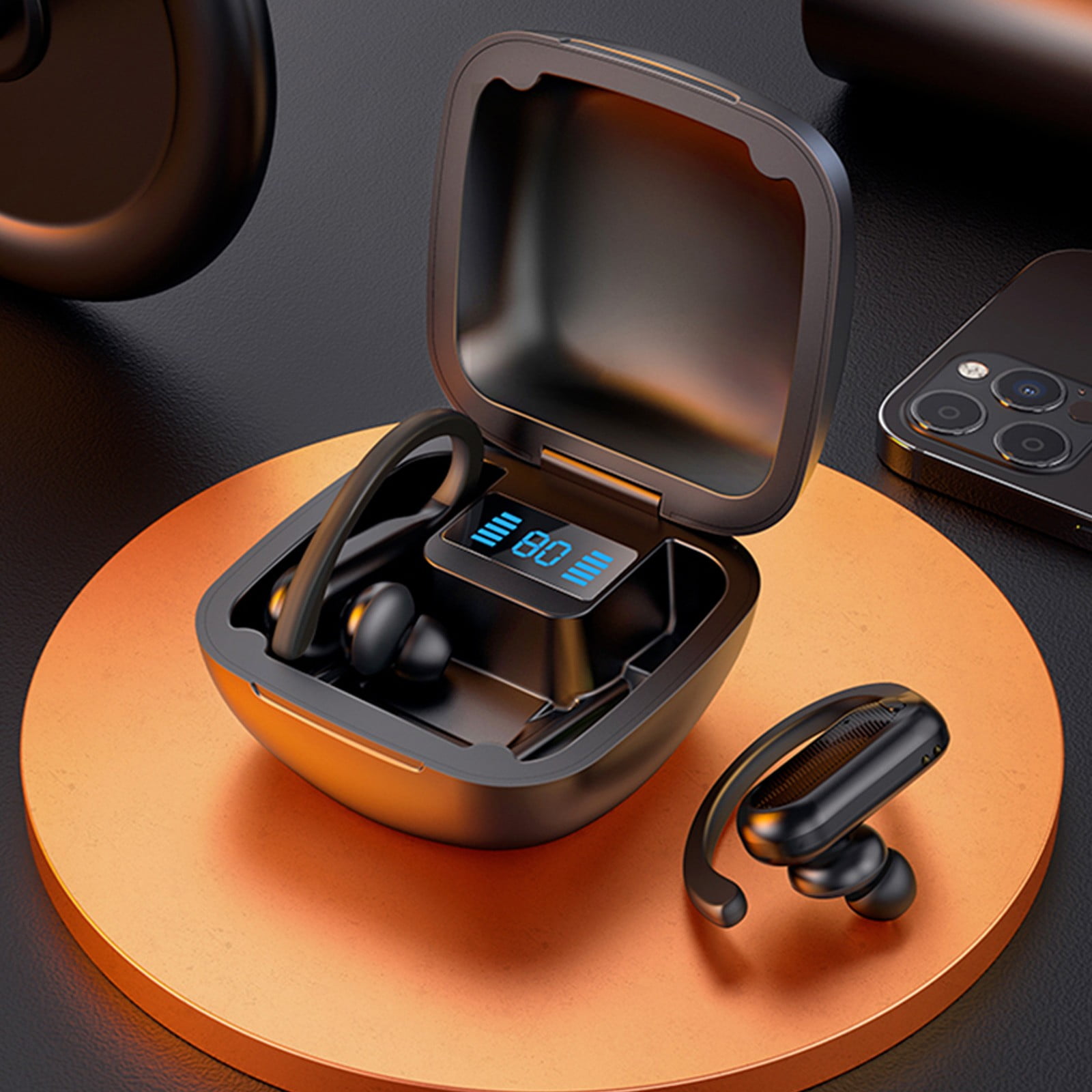 Go Air Pop True Wireless Bluetooth Earbuds & Charging Case - Pink, Dual Connect, IPX4 Sweat Resistance, Bluetooth 5 Connection, 3 EQ Sound Settings Signature, Balanced, Bass Boost,Black