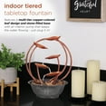 thumbnail image 3 of Alpine Corporation 10" x 9" x 13" Metal Indoor Plug-In Tabletop Fountain with Stone-Filled Base, 3 of 12