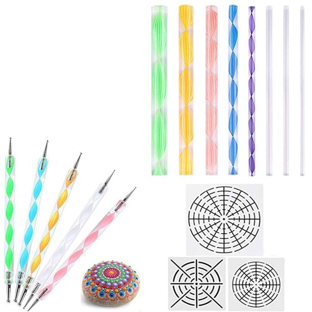 16 Pcs Mandala Dotting Tools for Painting Rocks Mandala Stencils Kit ...