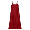 thumbnail image 3 of StSilkitty Plus Size Maxi Dresses for Womens Solid Color Adjustable Spaghetti Strap Sleeveless V Neck Long Sundresses, 3 of 5