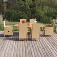thumbnail image 1 of vidaXL 7 Piece Garden Dining Set Poly Rattan Beige, 1 of 5