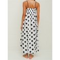 thumbnail image 6 of LMLYSoH Women's Spaghetti Strap Dresses Stylish Dot Print Ruffled Trim Sleeveless Long Dresses for Summer, 6 of 8