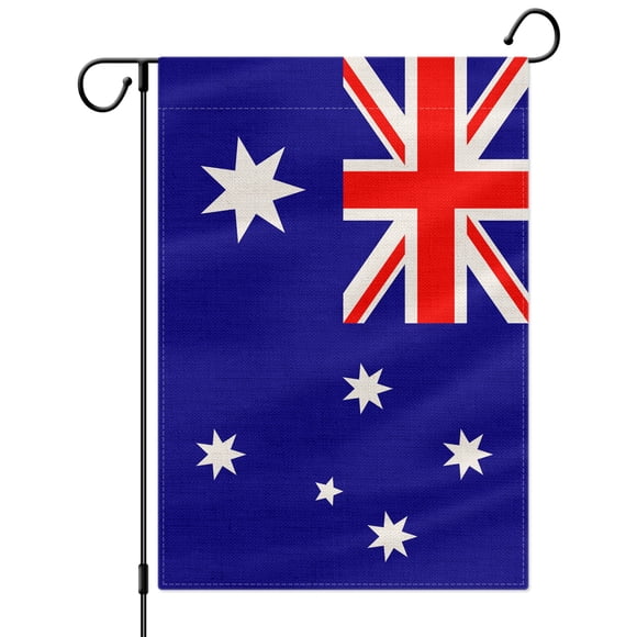 PTEROSAUR Australia Garden Flag, AU Australian National Flag, 12.5x18 inch Double Sided Burlap for House Yard Lawn Indoor Outdoor Decor