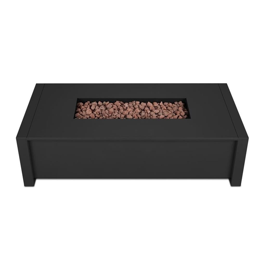Afuera Living 52" x 26" Aluminum Propane Fire Table in Black