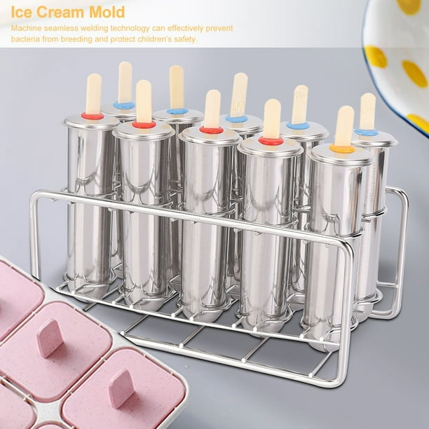 Kit De Moldes Para Helado De Acero Inoxidable Para Hacer Paletas De Bricolaje