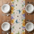 thumbnail image 4 of Table Runner 72 Inches Long for Kitchen Dining, Watercolor Flowers Dresser Scarf Farmhouse, Dining Table Decorations for Wedding/Parties, Spring Sunflowers Daisy Butterflies Beige 14 x 72 In, 4 of 8